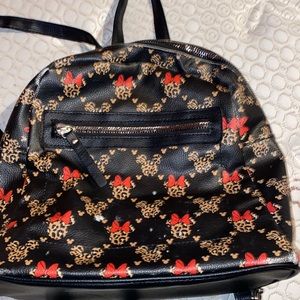 Disney Minnie Mouse Icon Leopard Print Mini Backpack Bag